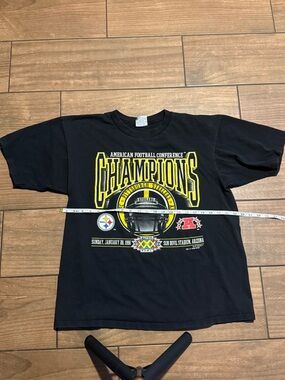Size XL Black and yellow 1996 Pittsburgh Steelers AFC Champions T-shirt